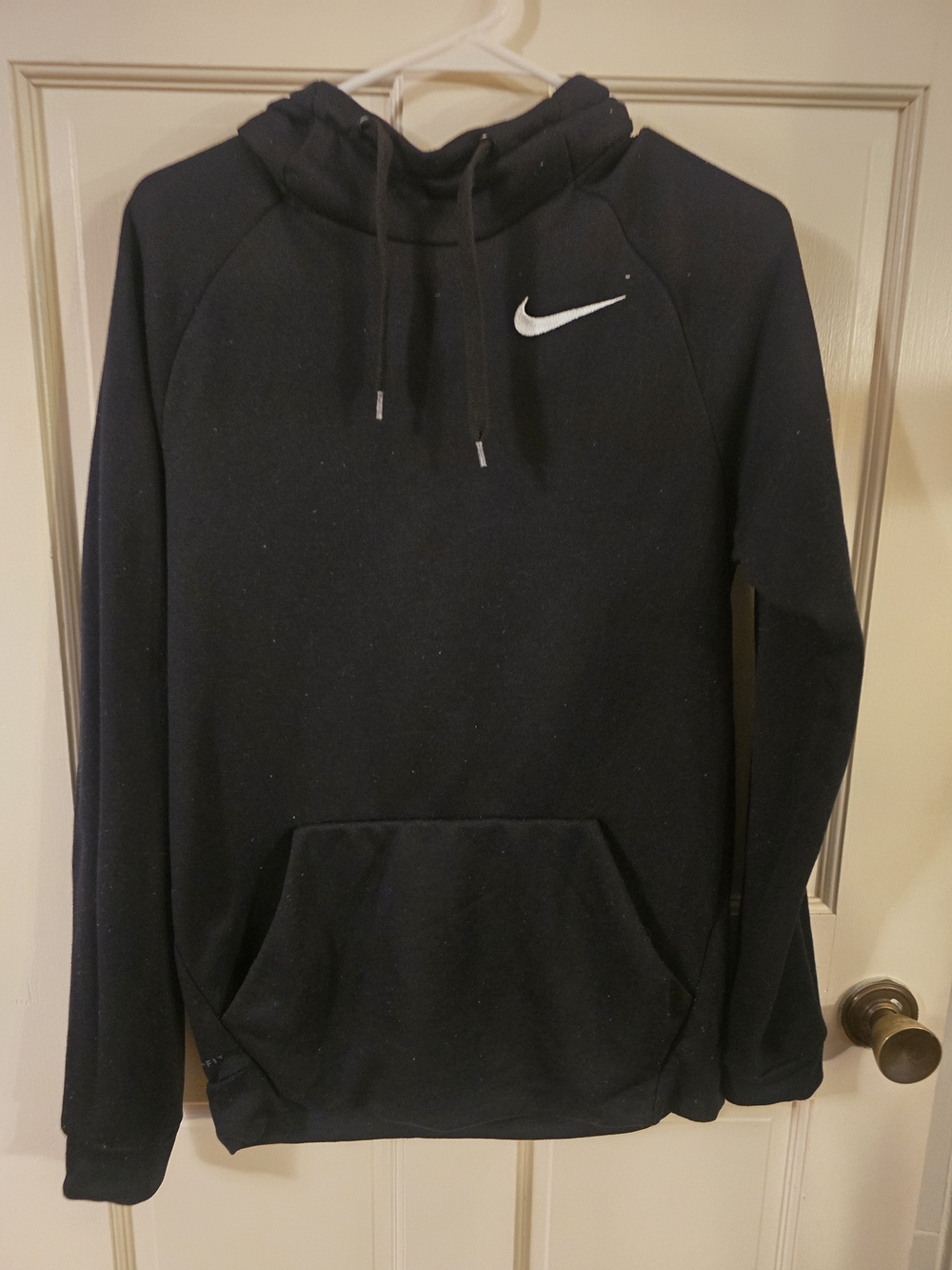 Nike Black Hoodie with White Swoosh - Men's Pullover